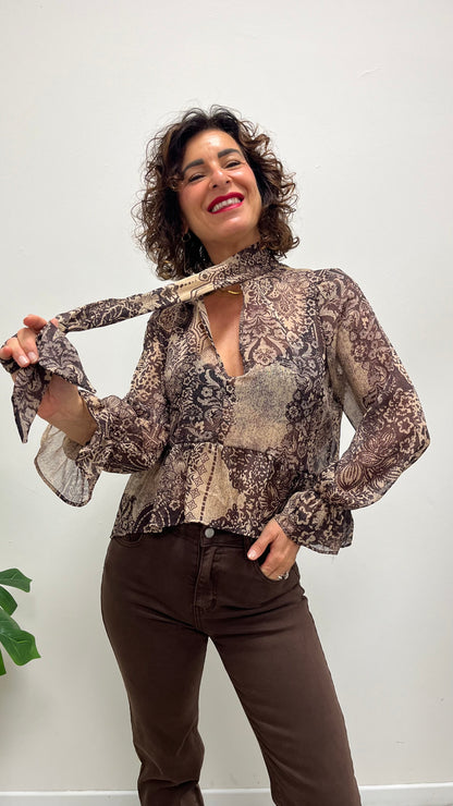 Blusa fantasia scatolina moro Extasy