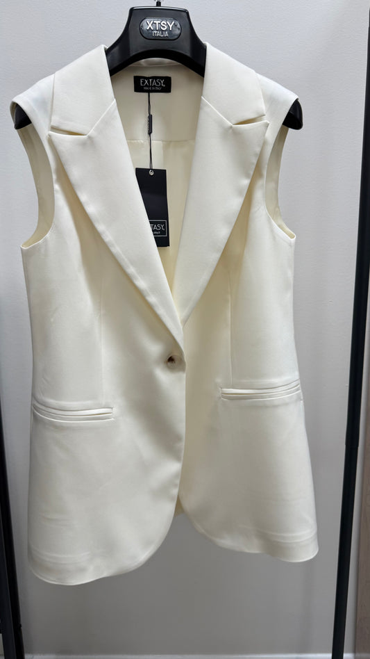 Gilet lungo avvitato Extasy burro