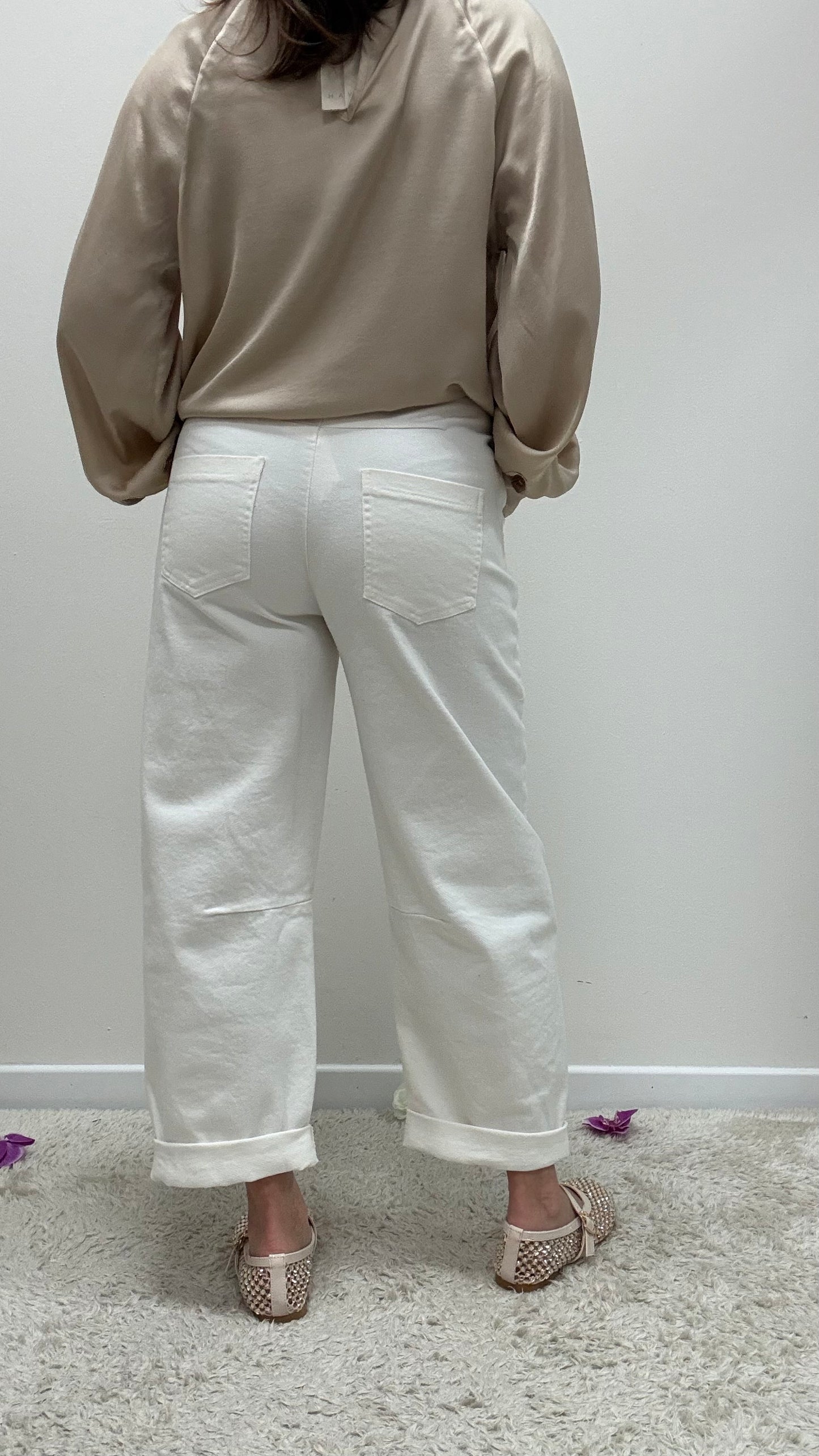 Jeans baloon elastico in vita Motel burro