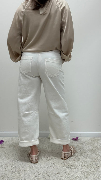 Jeans baloon elastico in vita Motel burro