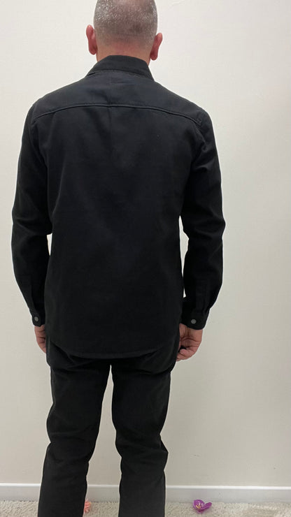 Giacca Camicia in Jeans Nera Gianni Lupo