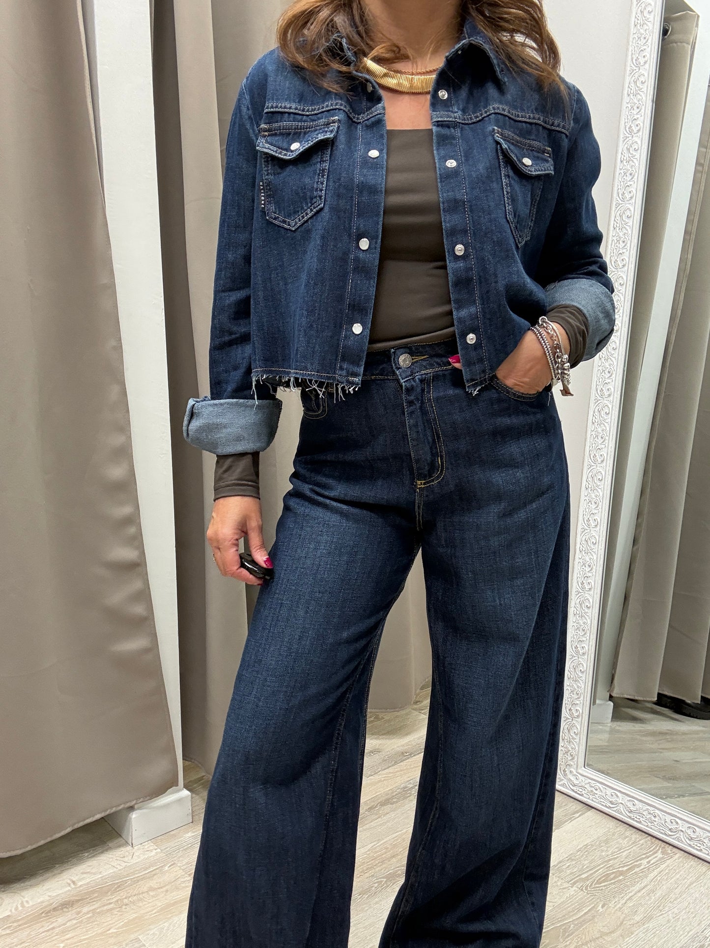 Camicia Giacca crop denim Haveone