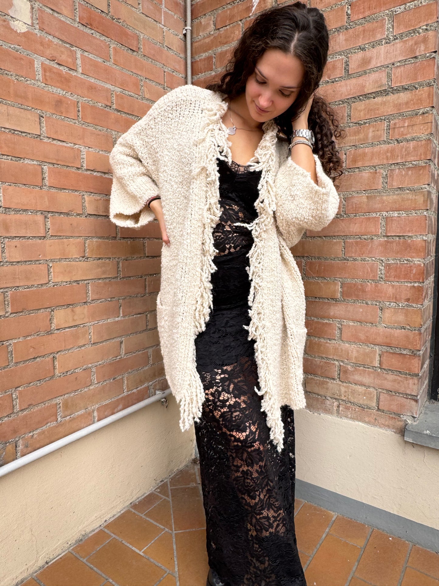 Cardigan over con frange Susy Mix