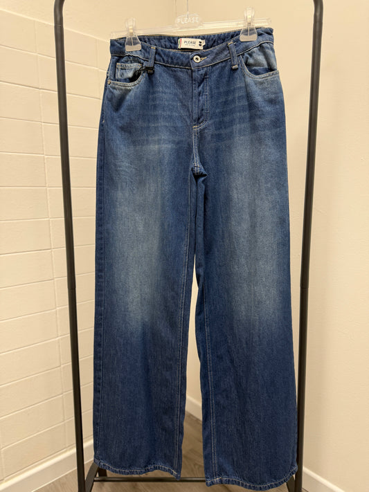 Jeans dritto lavaggio blu Please