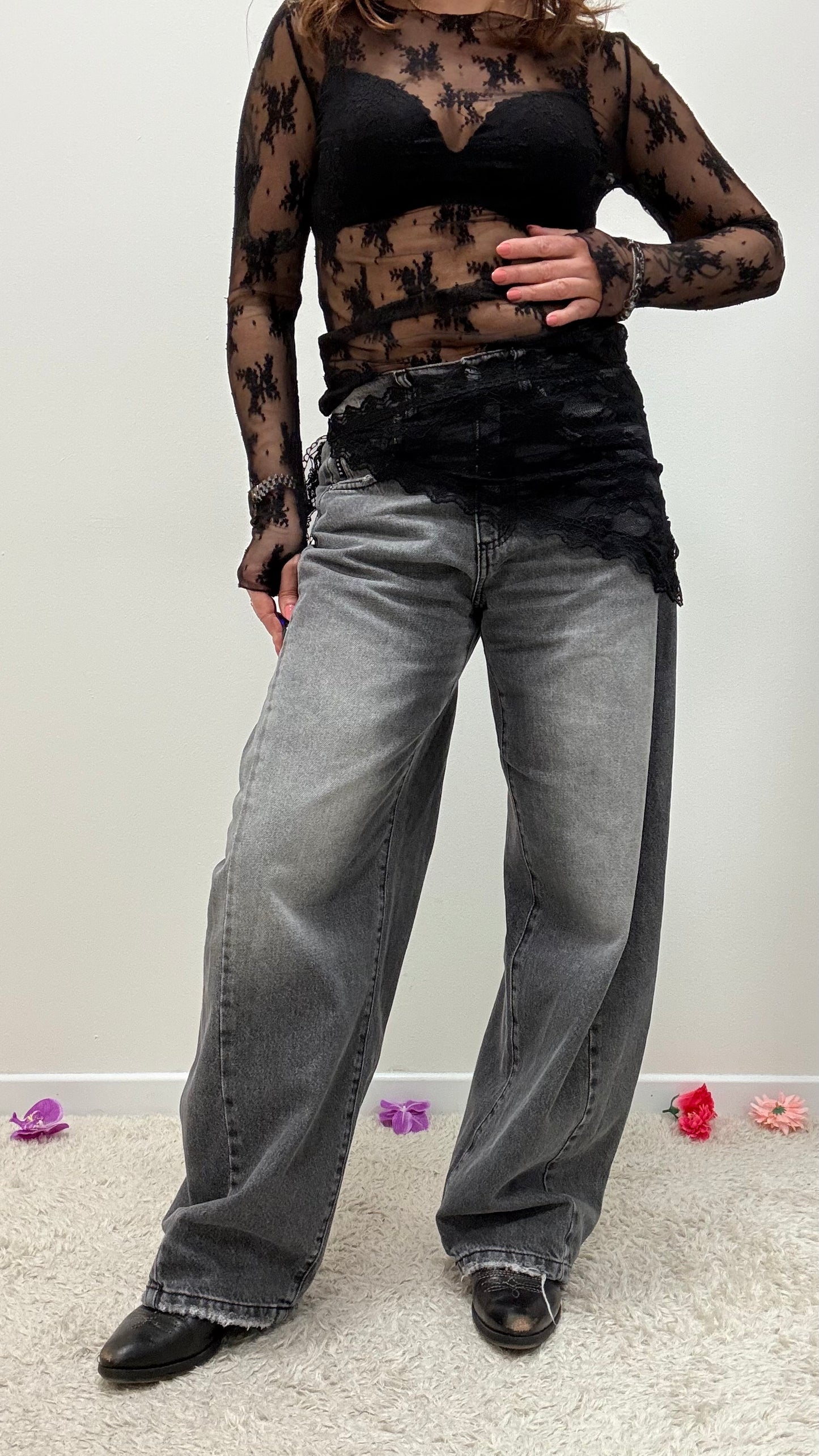 Bandana pizzo nero Memoire