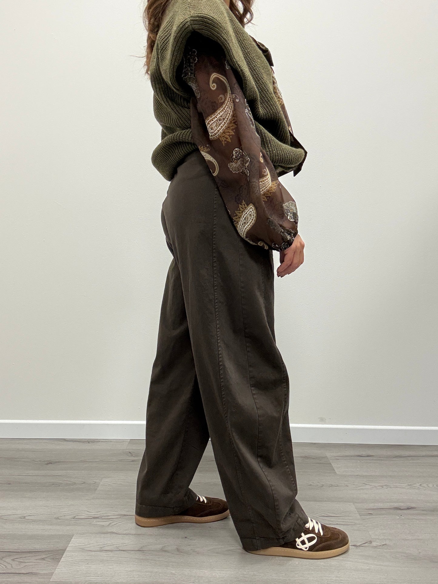 Pantaloni ovetto con cintura moro Susy Mix