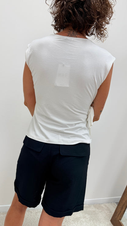 Blusa incrocio con nodo Extasy burro