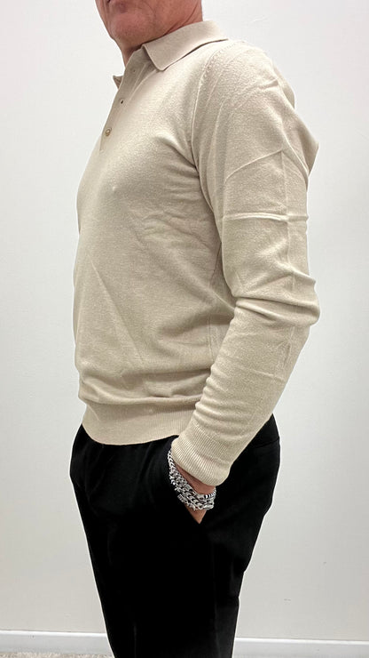 Polo in Lana Rasata Beige Gianni Lupo Art.GL508S