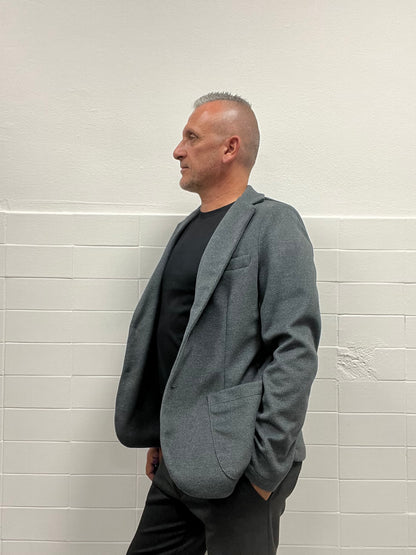 Giacca Uomo in Tessuto Tramato 7x8 FLR Grigia