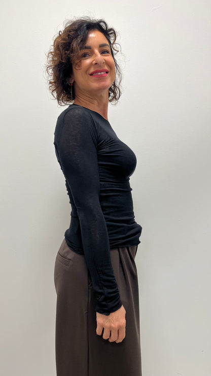 Maglia Motel in Misto Cashmere Nera