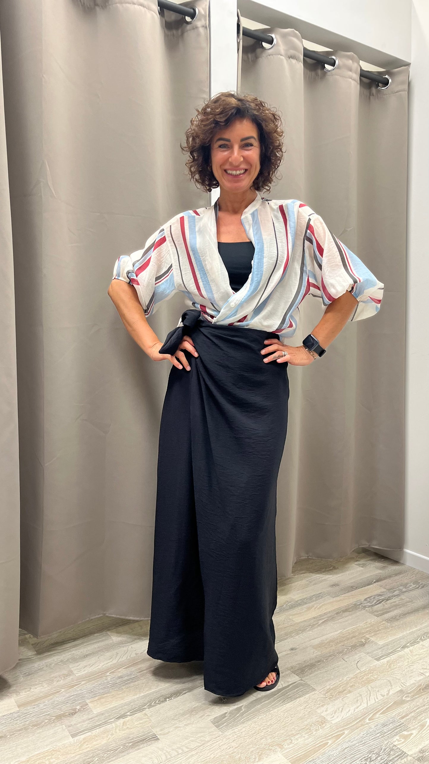 Camicia in Lyocell Righe Motel