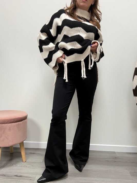 Pantaloni zampa Haveone nero