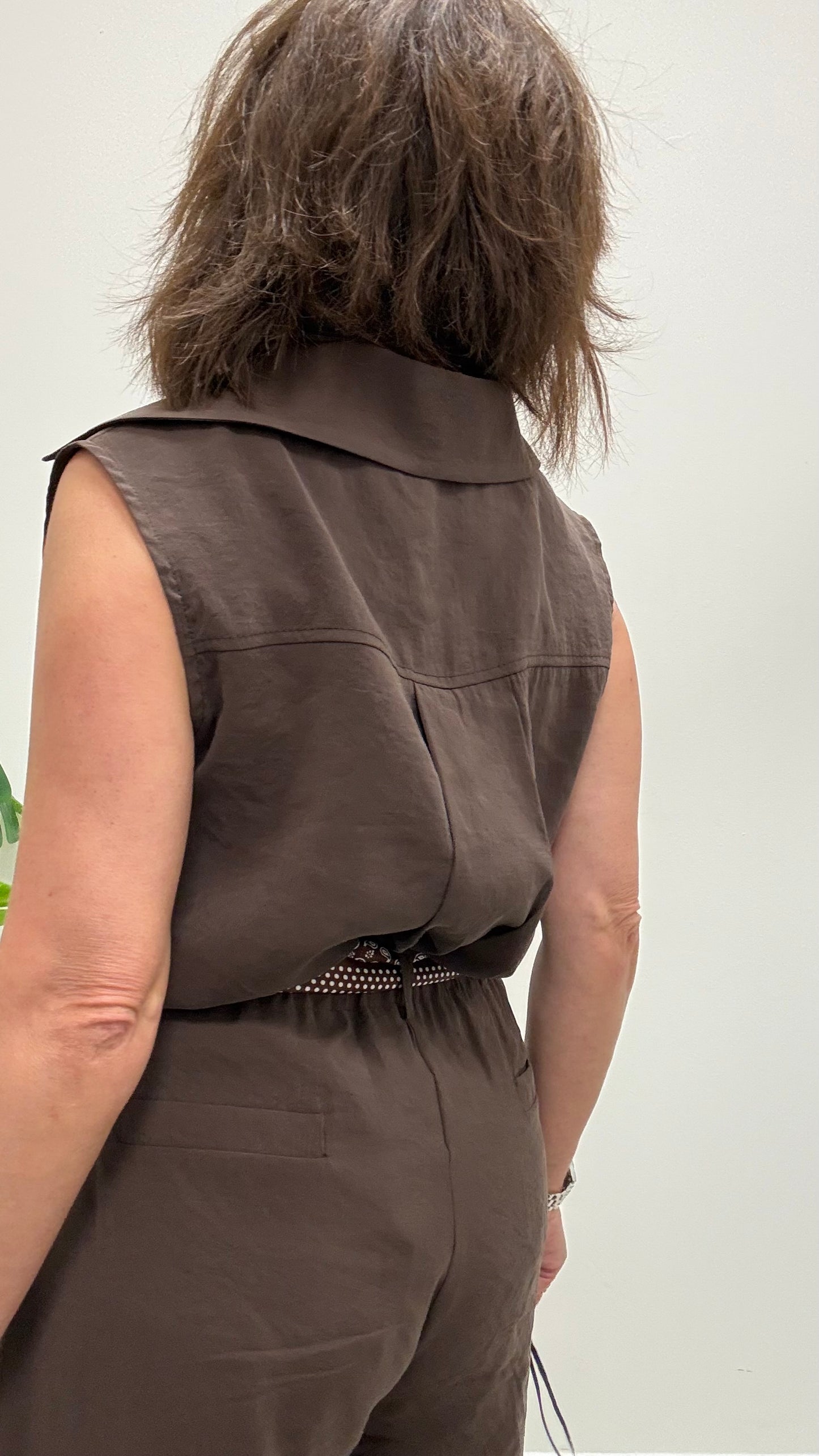 Camicia smanicata cupro moro Extasy