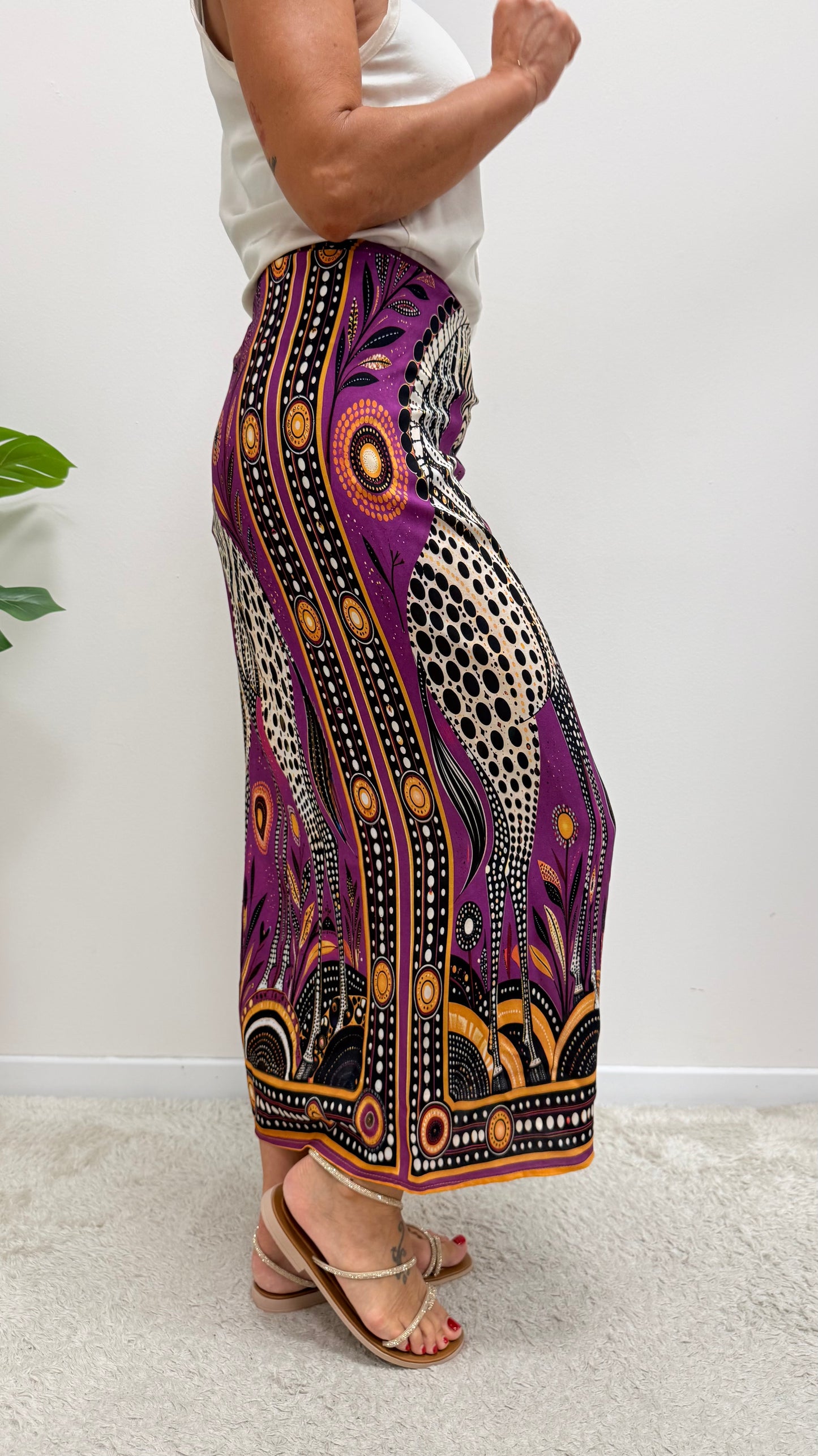 Gonna pareo lunga zebra viola Motel art. 40090G