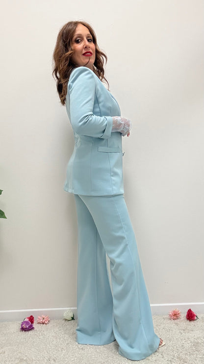 Giacca imperial inserti raso azzurro