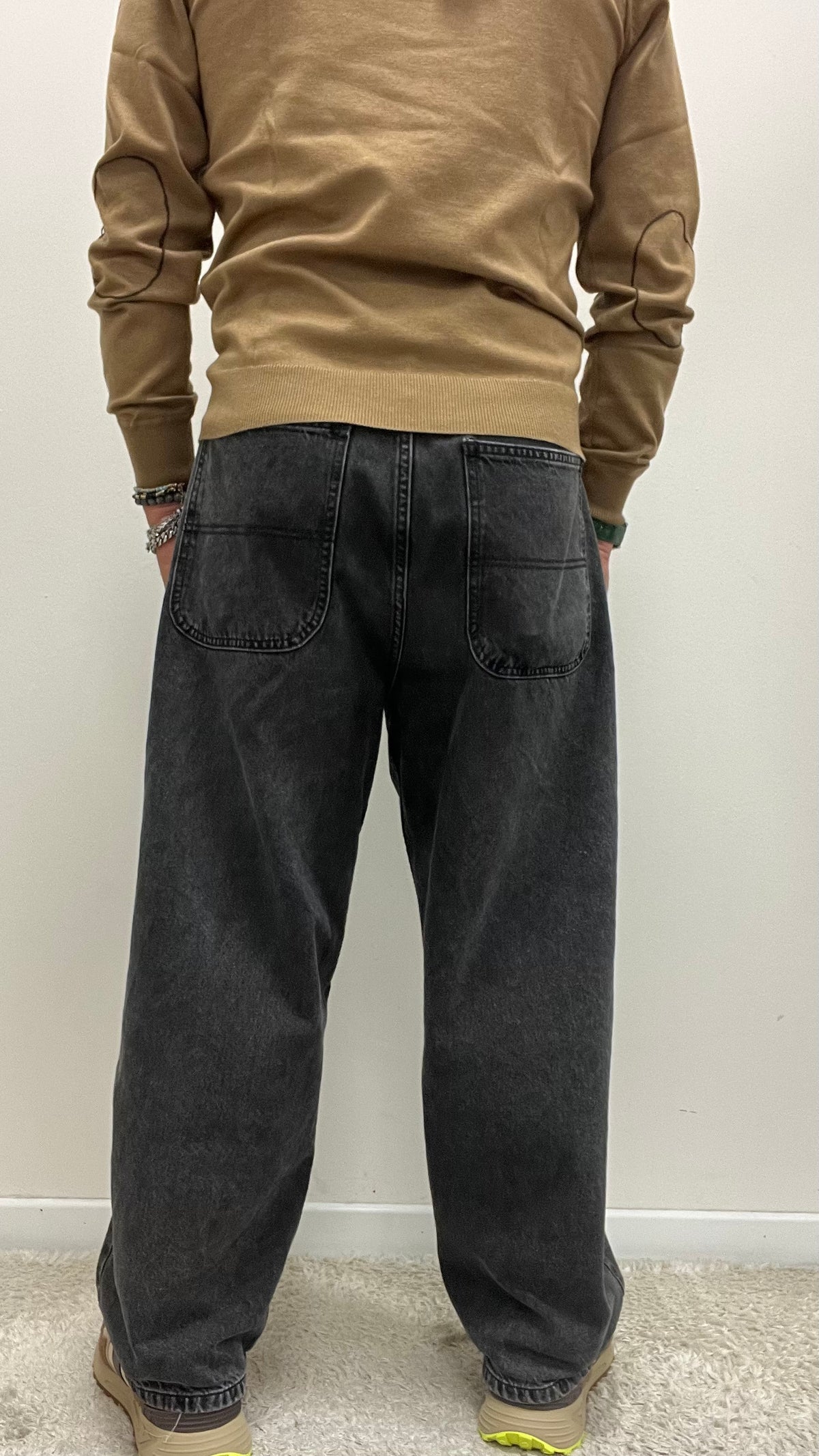 Denim Slavato Nero Baggy Imperial