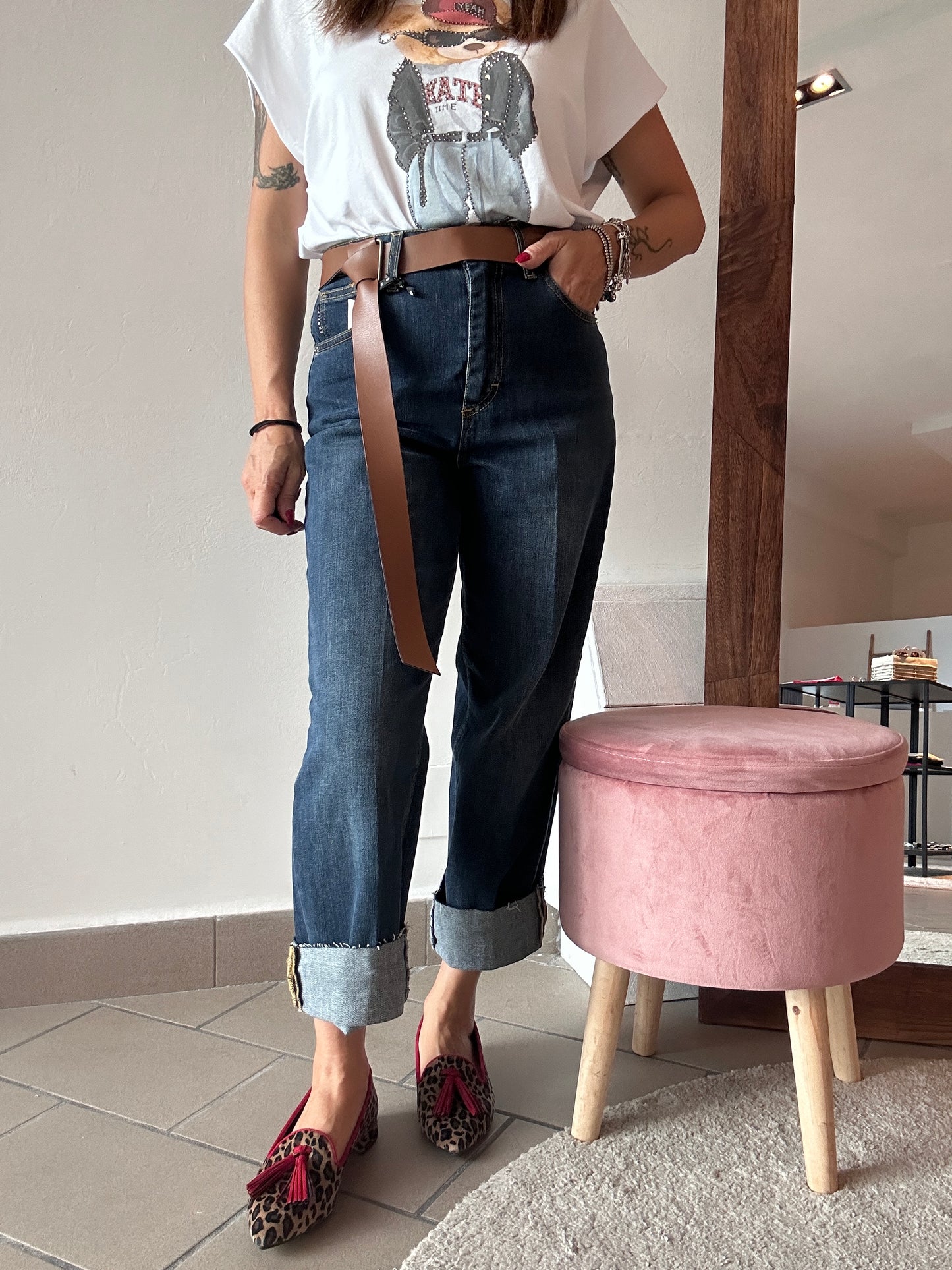 Denim mandy con risvolto Haveone