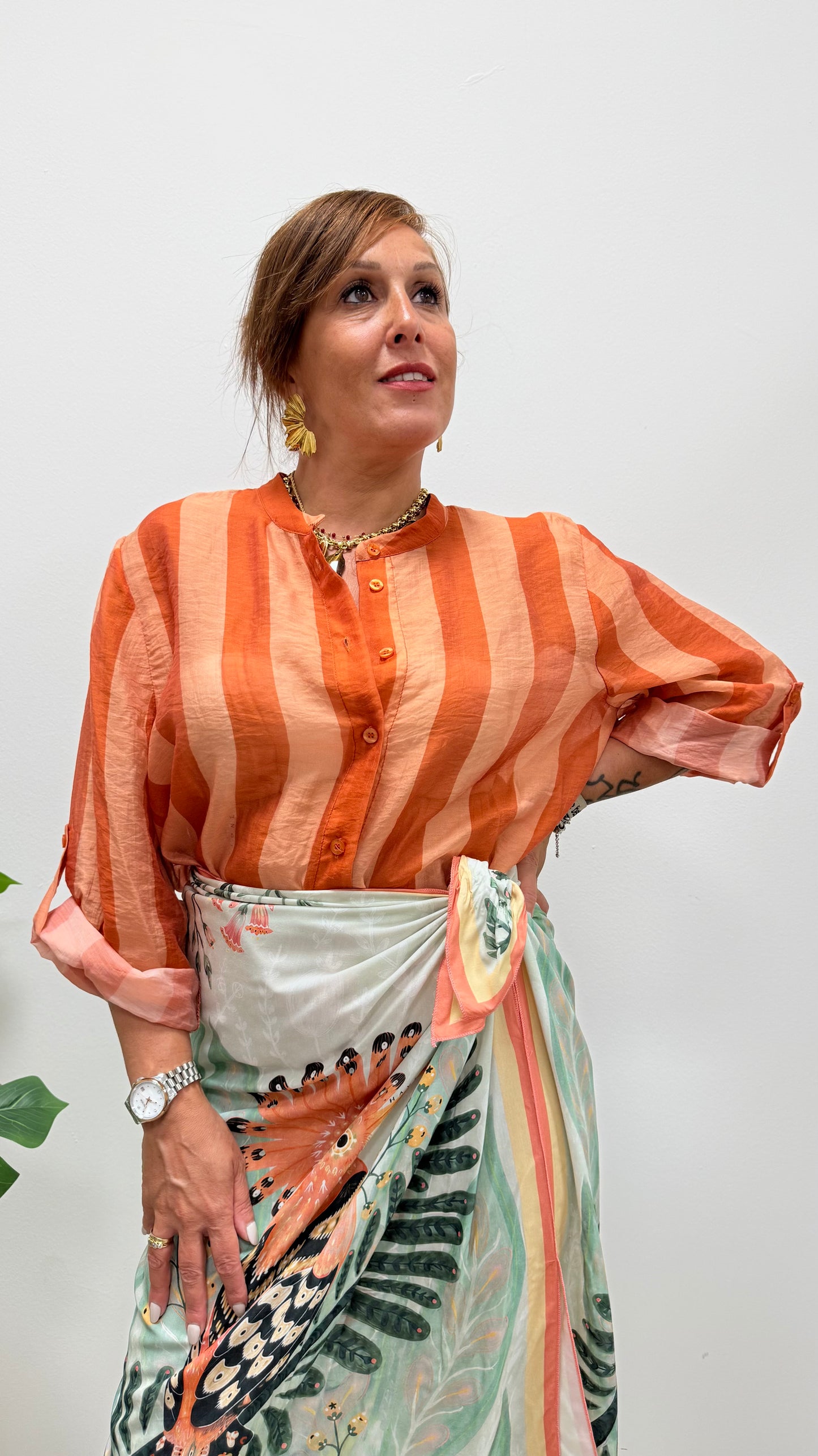 Camicia Riga arancio chiaro scuro HaveOne Art.CSV-Q422