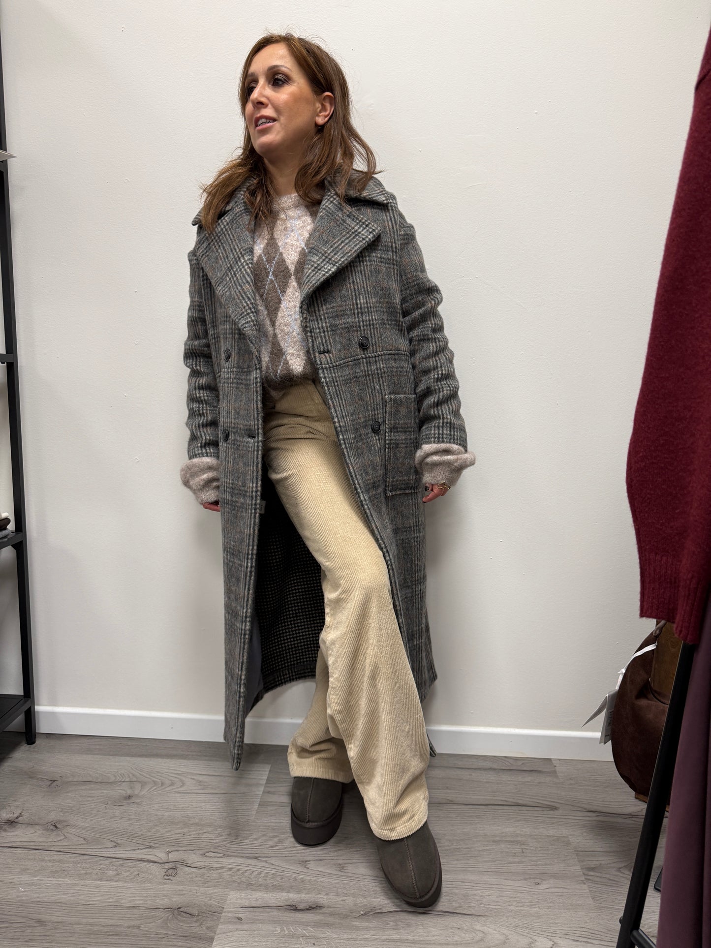 Cappotto Principe di Galles Over Grigio HaveOne