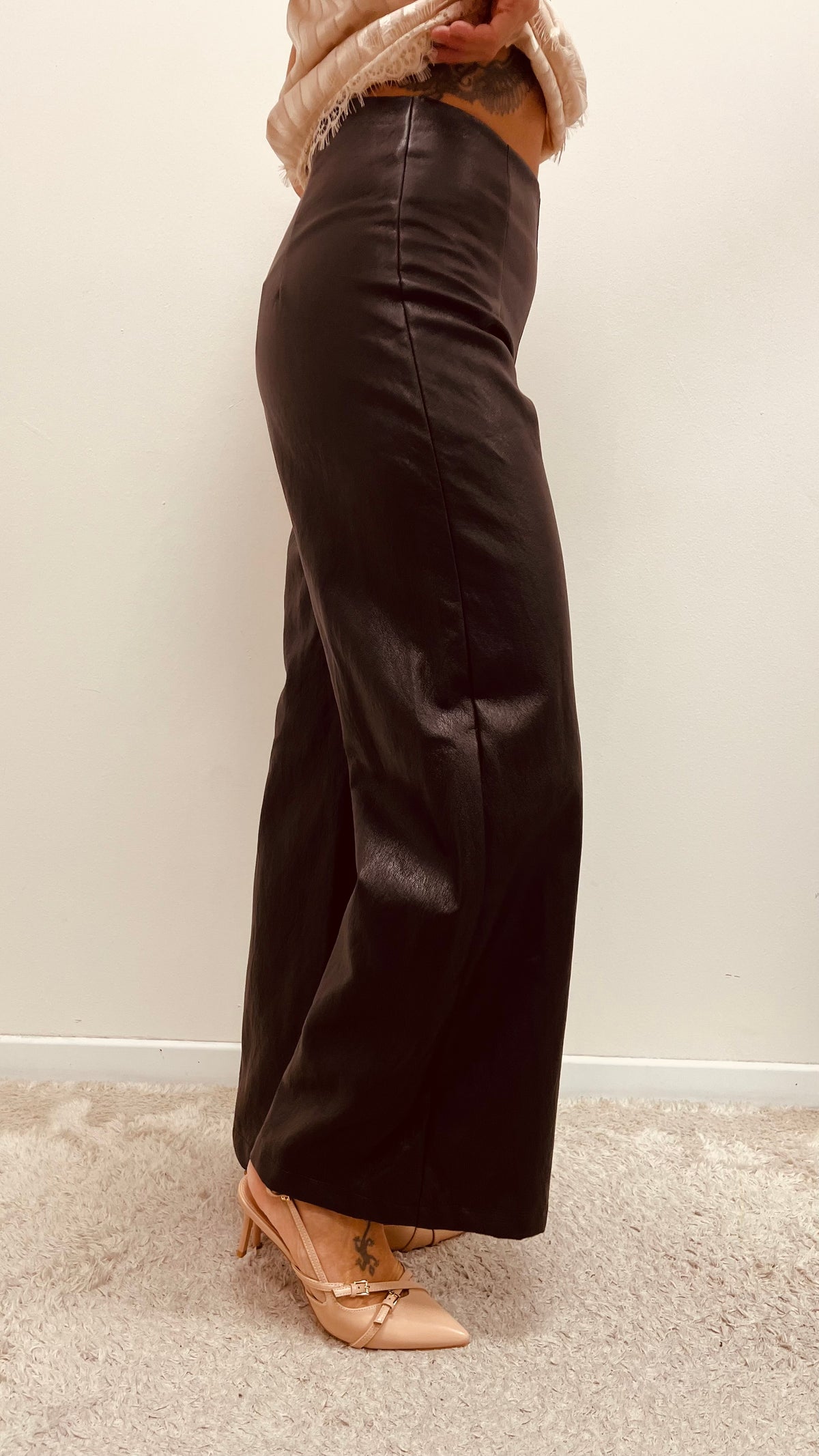 Pantalone palazzo donna in ecopelle nero My-d (Copia)