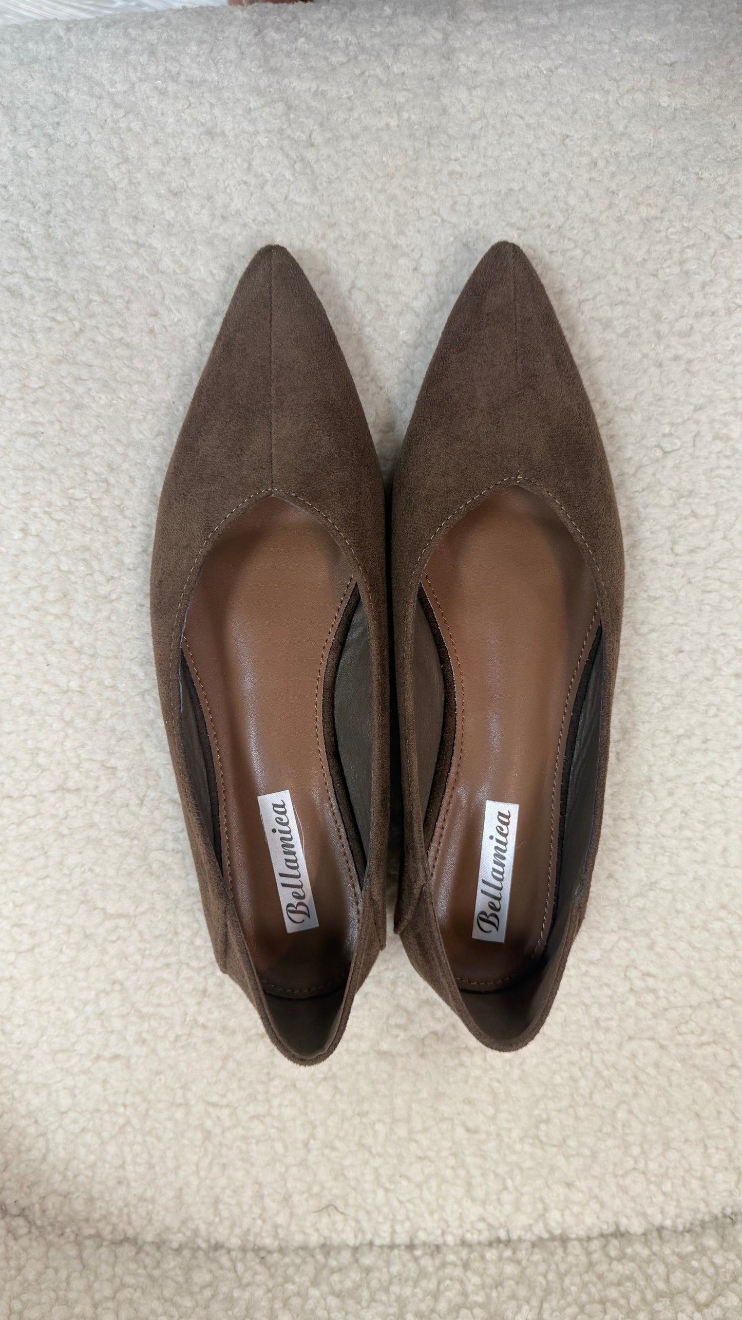 Ballerine eco camoscio moro punta Memoire