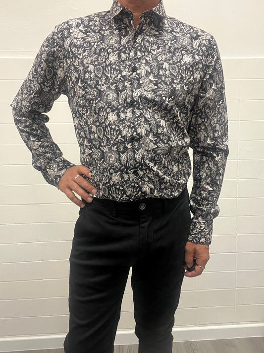 Camicia Fantasia Uomo Nera Gianni Lupo