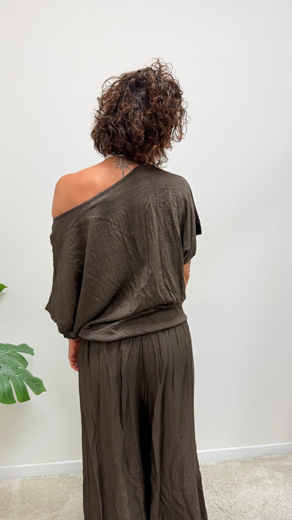 Blusa con nodo Extasy moro