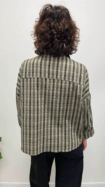 Camicia Over Quadri verde militare HaveOne CNO-R060
