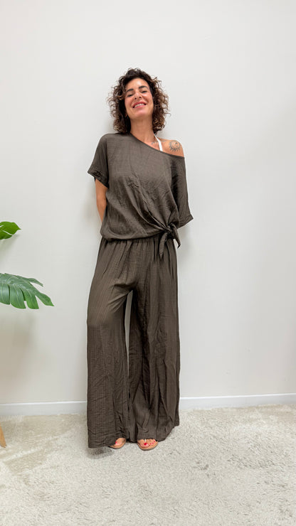 Pantaloni palazzo Extasy moro