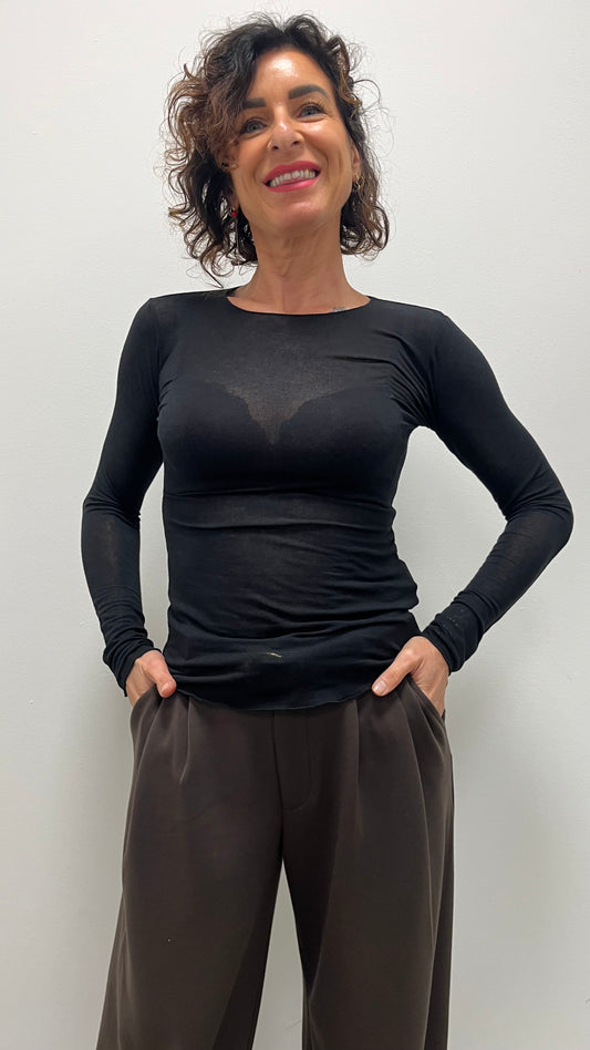 Maglia Motel in Misto Cashmere Nera
