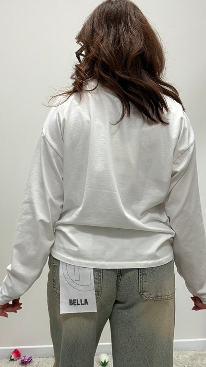 Basica manica lunga cotone Haveone bianca