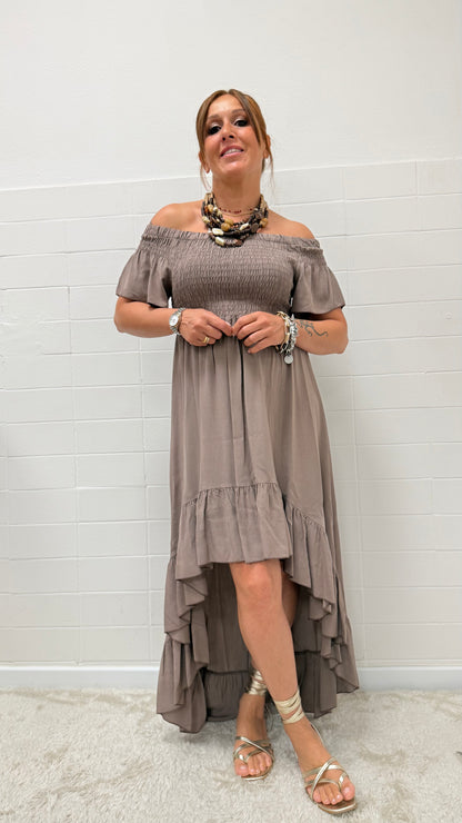 Abito shiffer con coda tortora Brend Atelier (Copia)