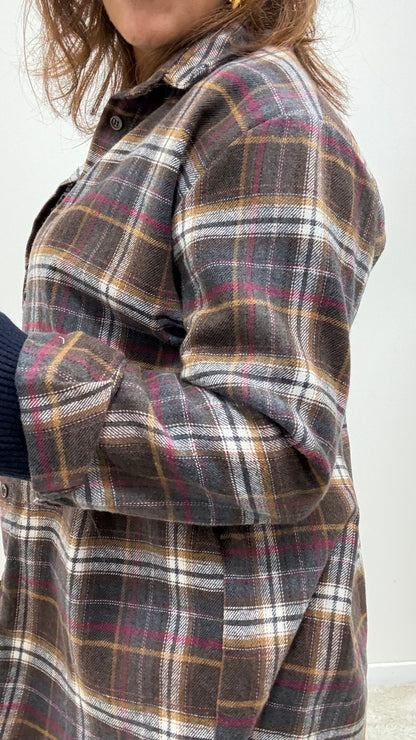 Camicia check moro e bordeaux Memoire