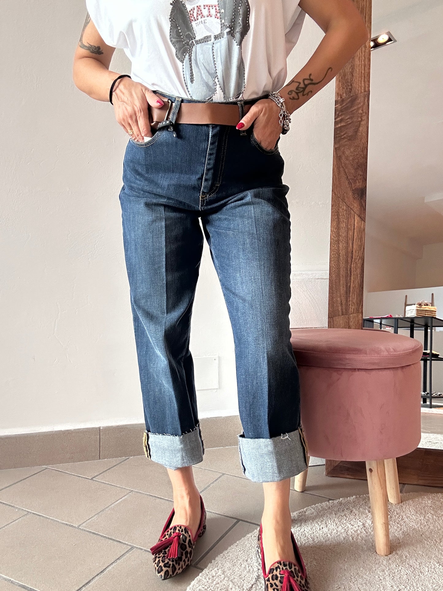 Denim mandy con risvolto Haveone