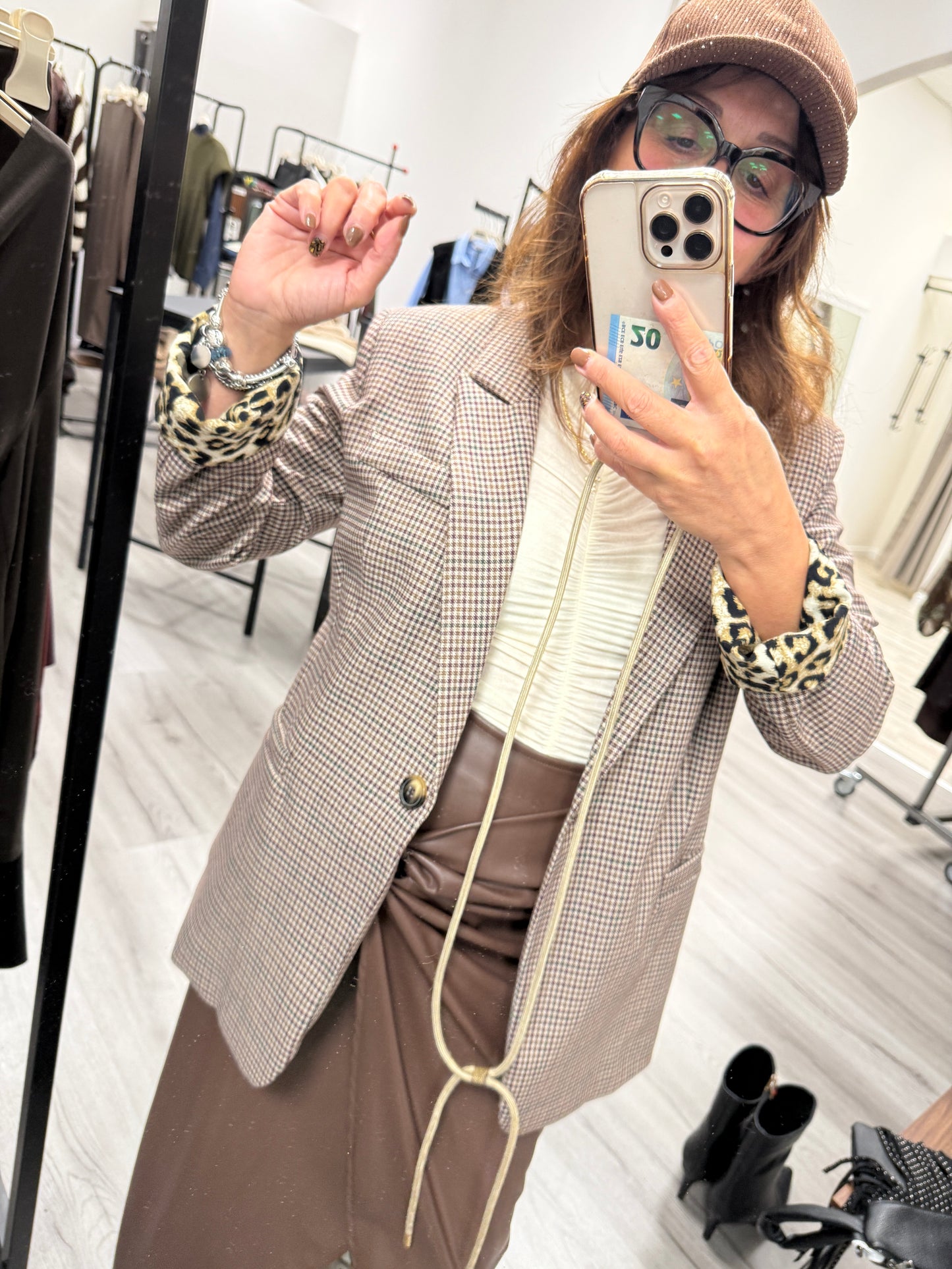 Giacca check monopetto Haveone