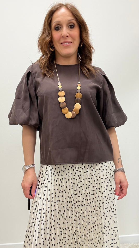 T-shirt manica sbuffo Memoire moro