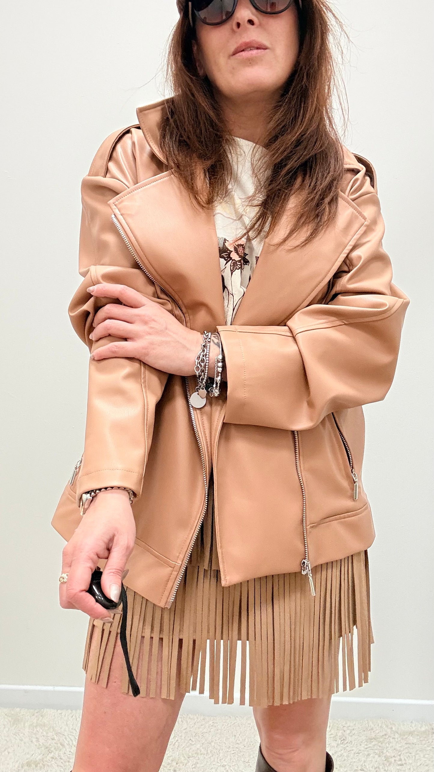 Chiodo over ecopelle blush Haveone