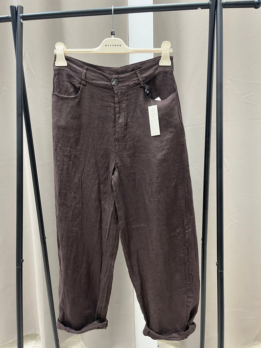 Pantalone baloon lino Haveone Moro