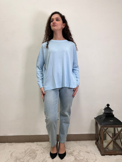 Maglia Azzurro in filo Susy Mix