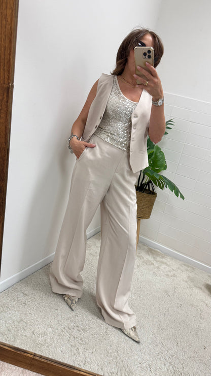 Completo Gilet e Pantalone Beige Motel