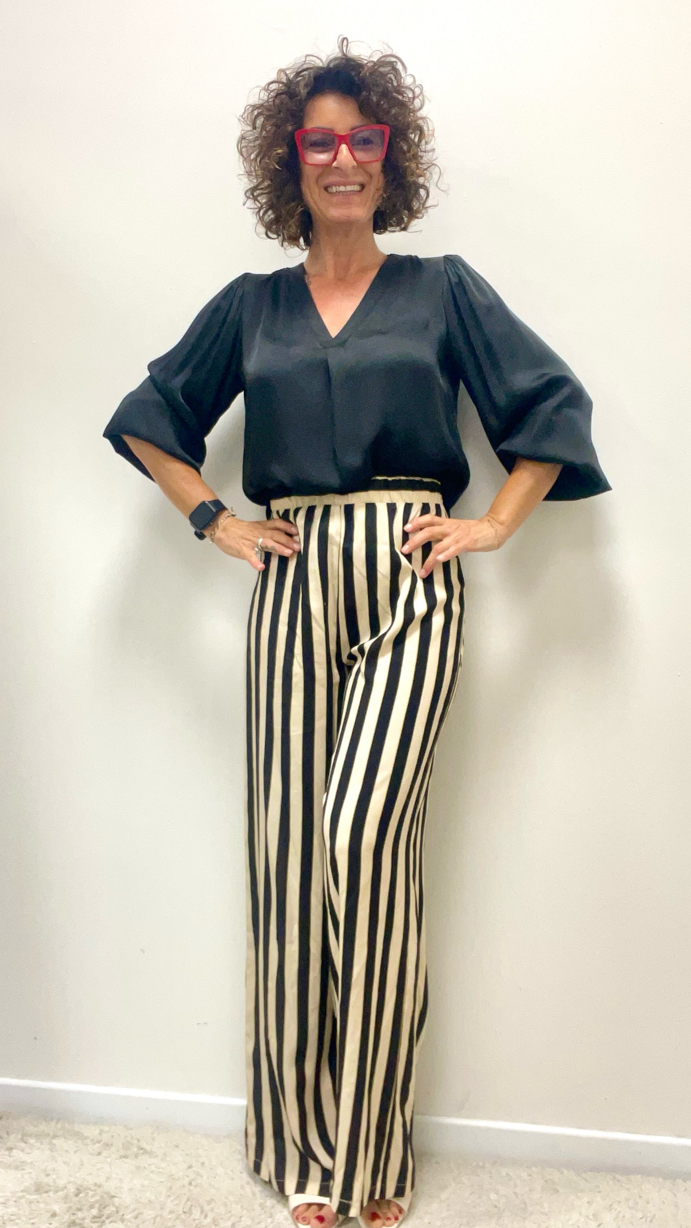 Pantalone Palazzo Righe Nere HaveOne