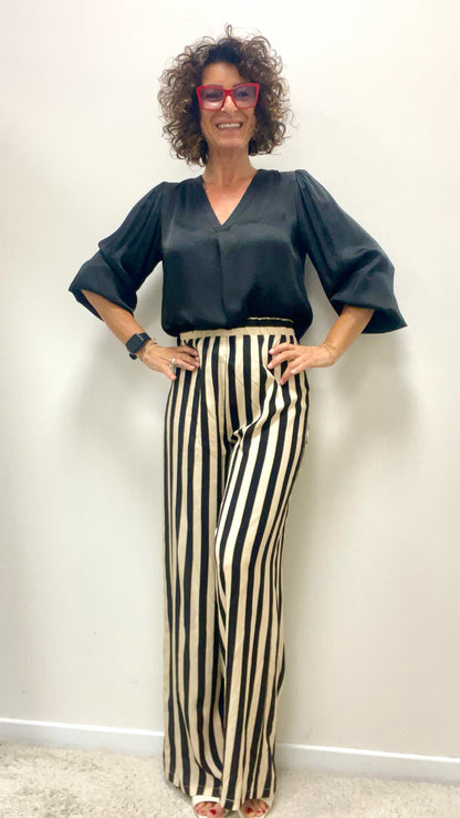 Pantalone Palazzo Righe Nere HaveOne