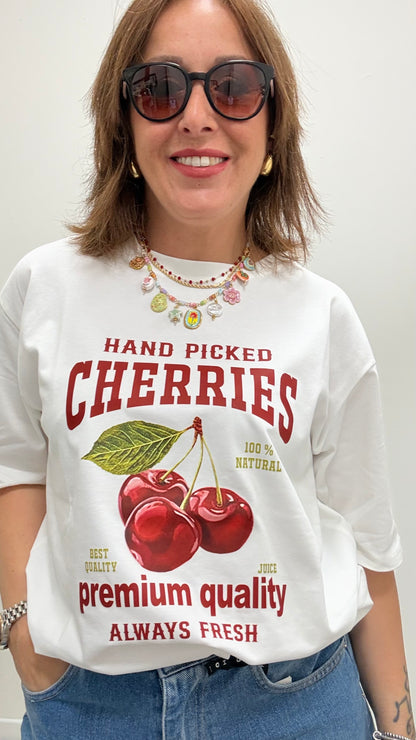 T-Shirt Scatolina Stampa Ciliegie Susy Mix