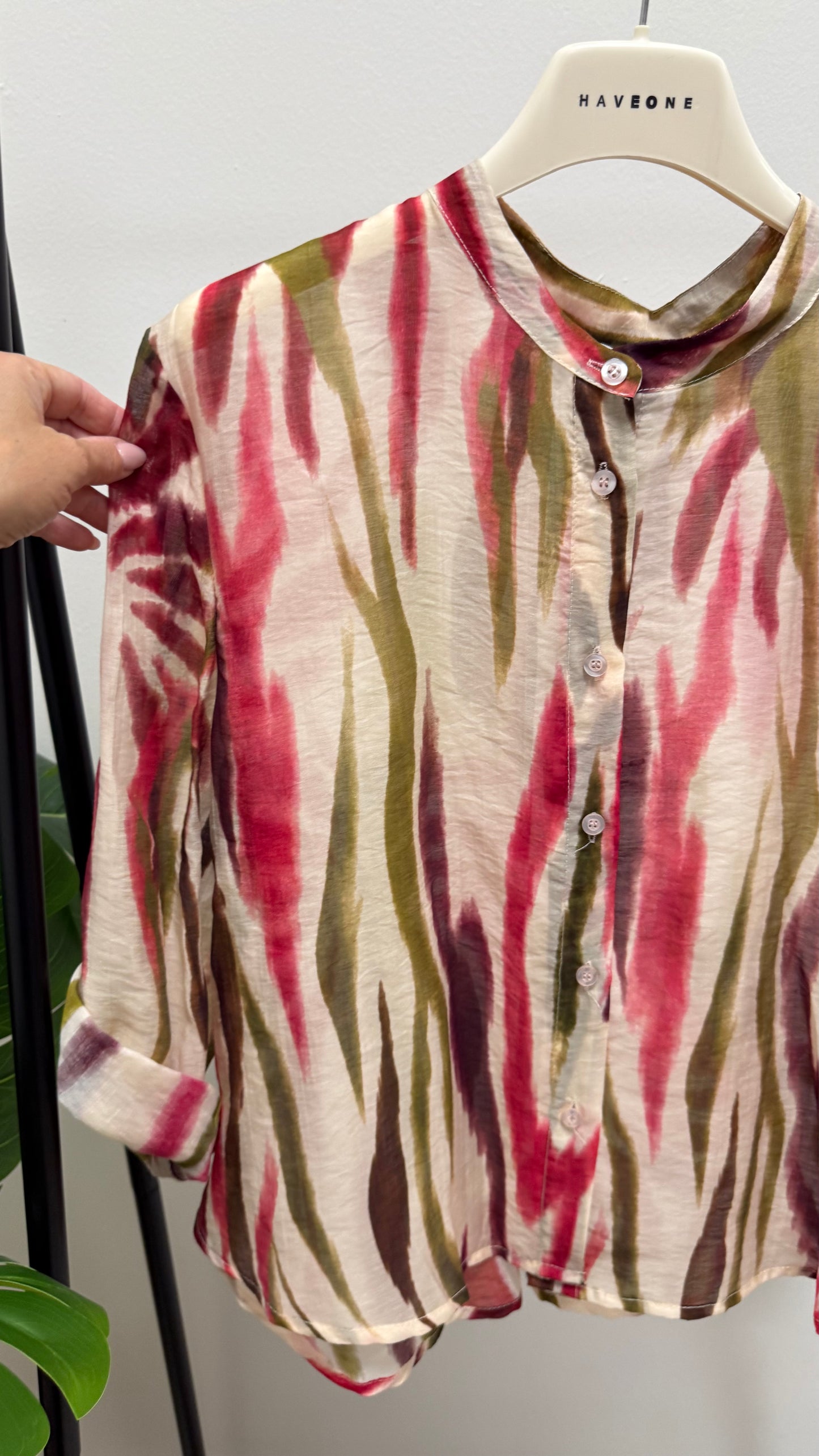 Camicia palme fucsia e verde HaveOne