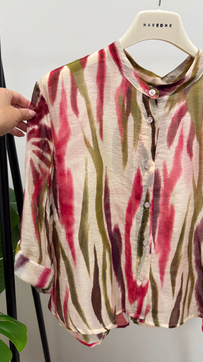 Camicia palme fucsia e verde HaveOne