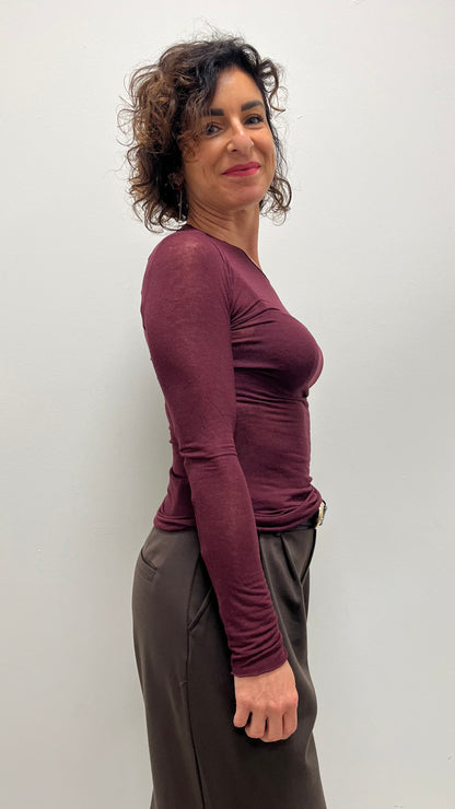 Maglia Motel in Misto Cashmere Bordeaux