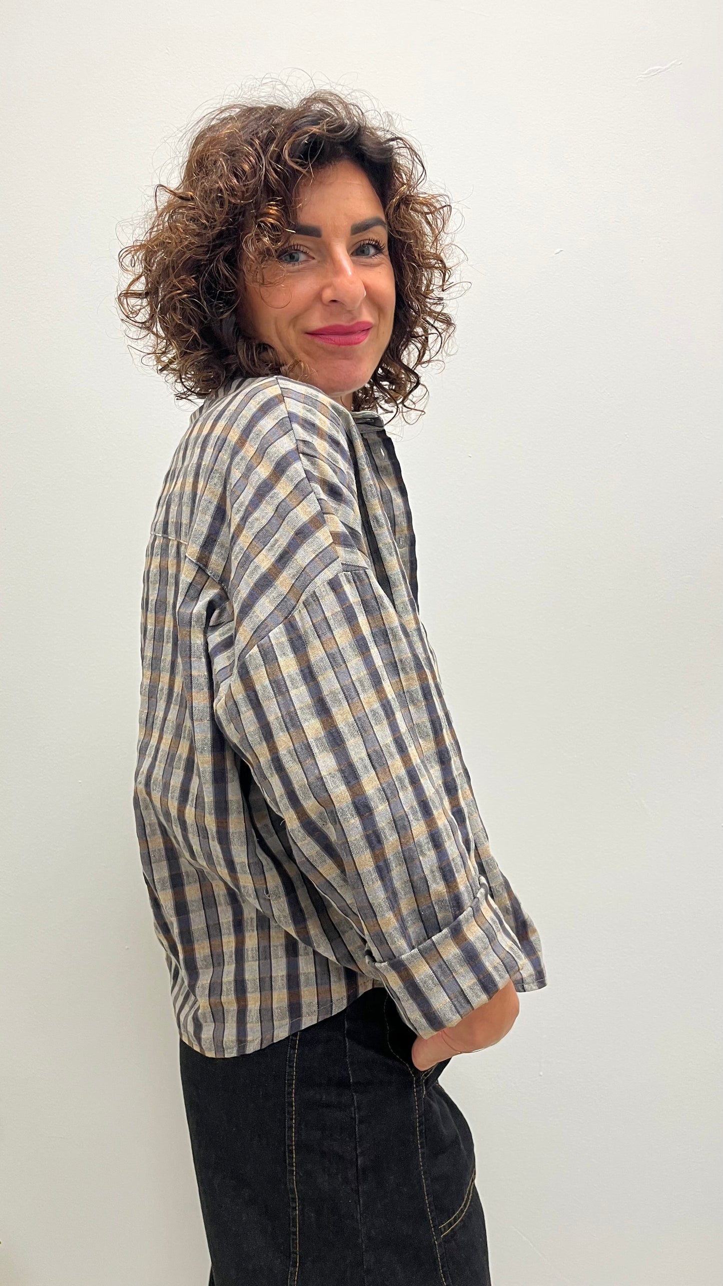 Camicia Over Quadri blu e moro HaveOne CNO-R060