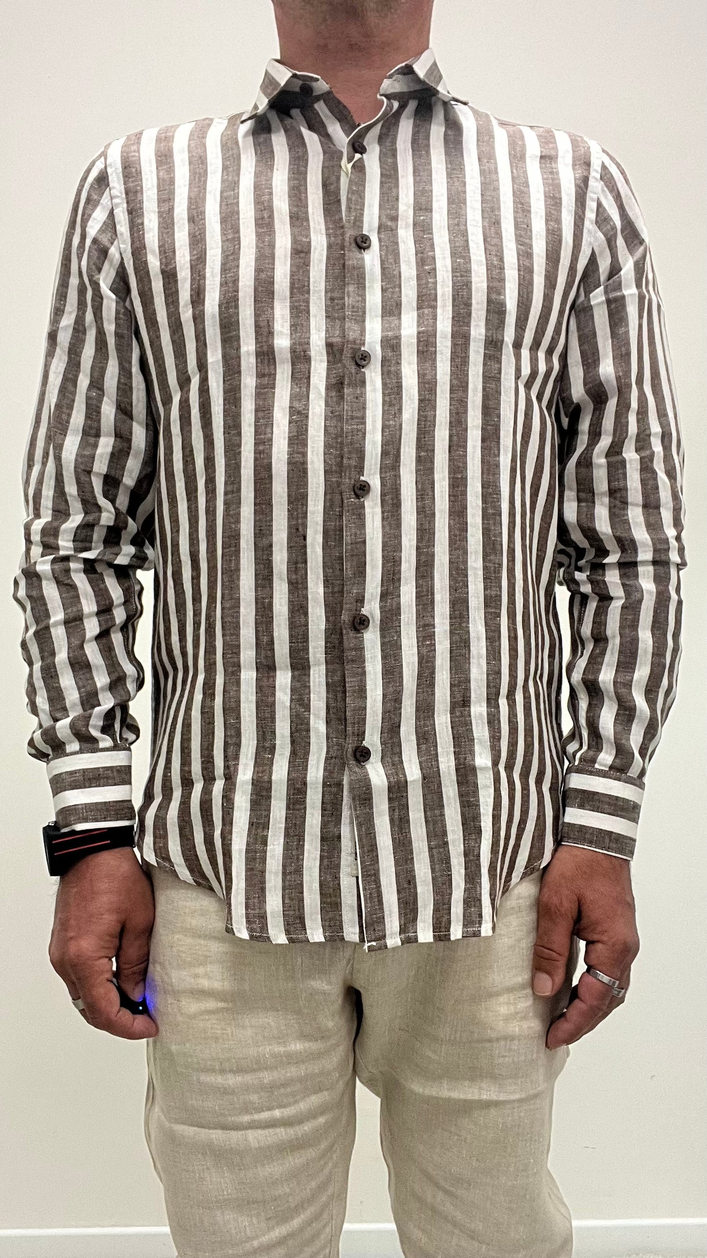 Camicia in Lino Righe Moro Gianni Lupo