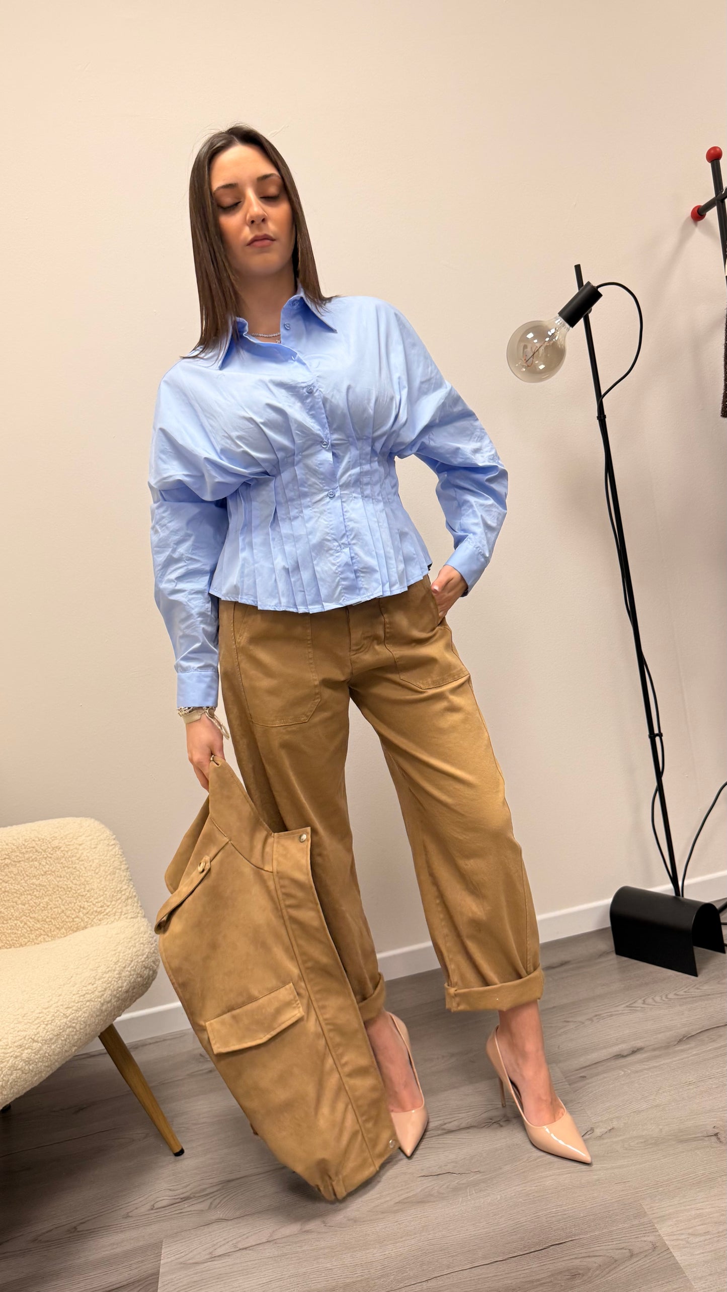 Camicia corsetto azzurra Haveone