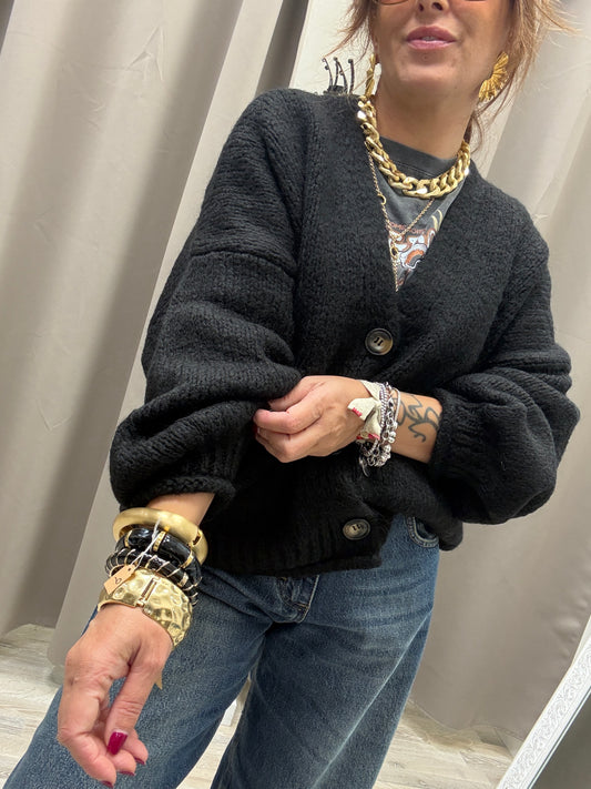 Cardigan Tre Bottoni HaveOne Nero